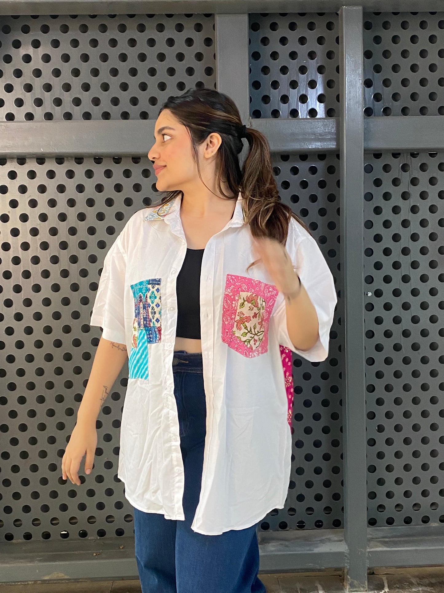 Patchwork unisex shirt