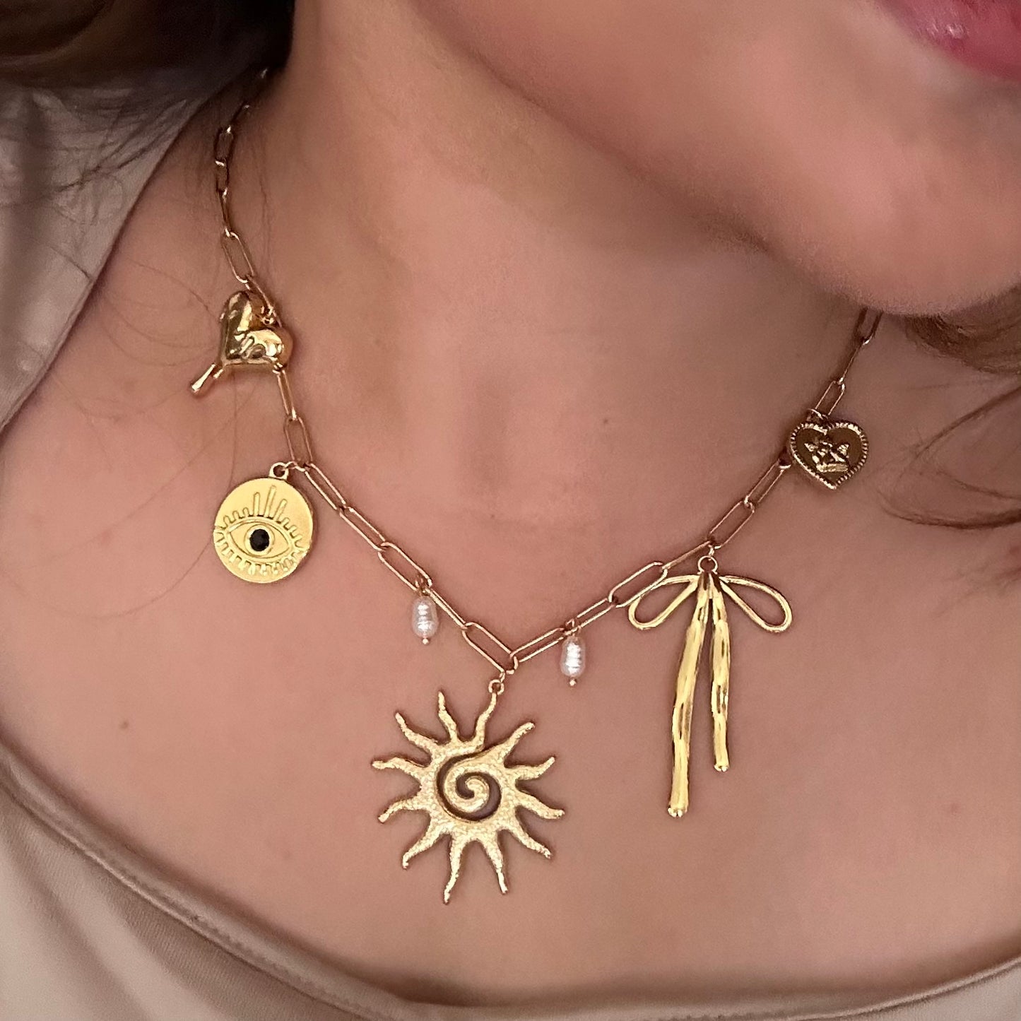 MULTI CHARM GOLD NECKLACE