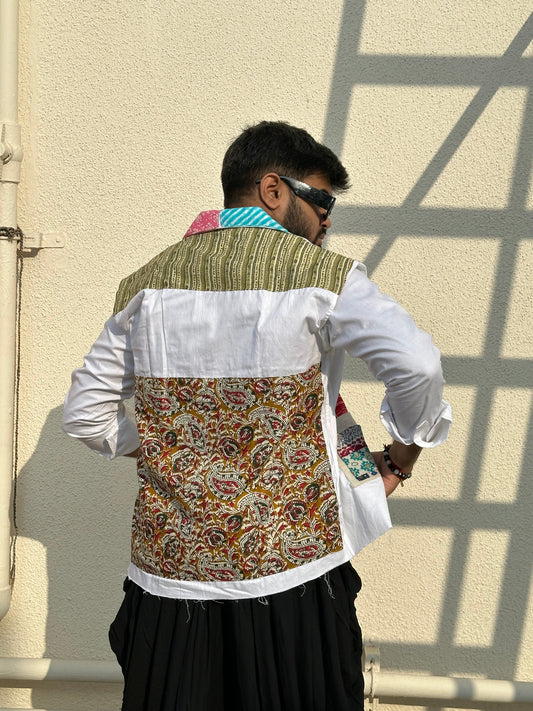Safed Patchwork Shirt