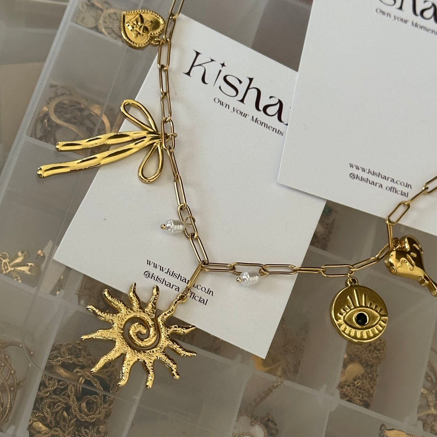 MULTI CHARM GOLD NECKLACE