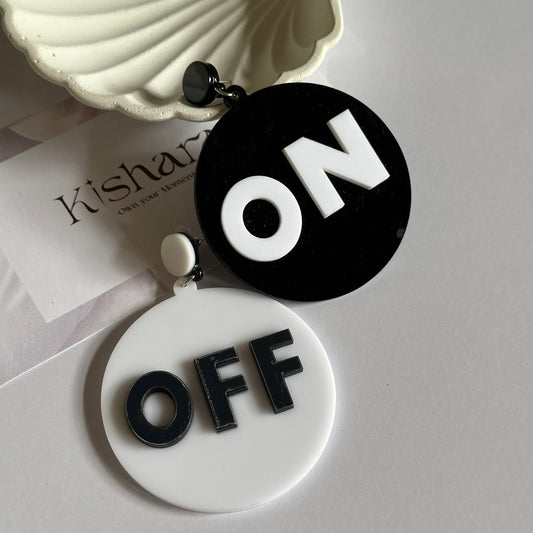 Oversized Statement ON OFF Earrings