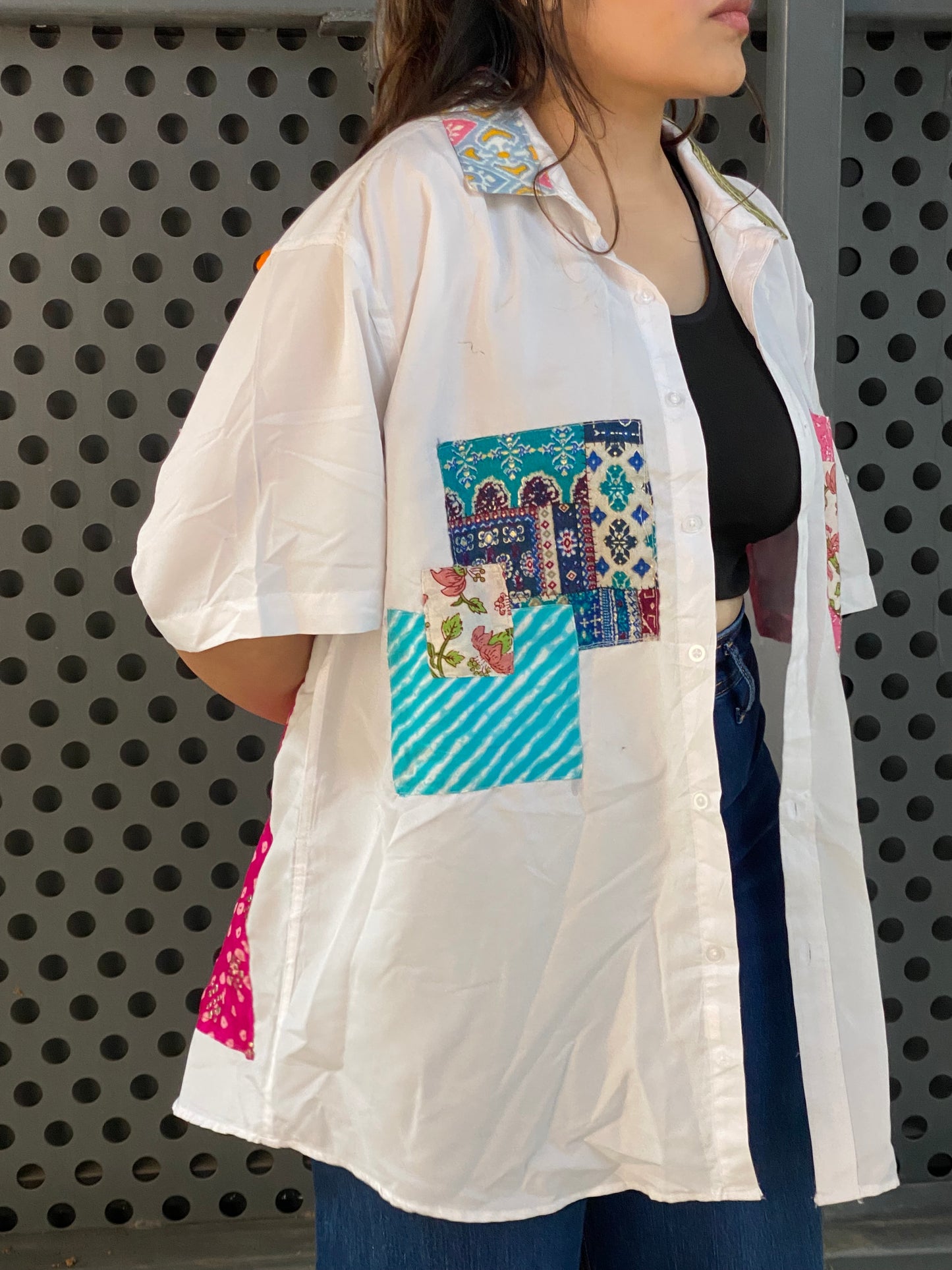 Patchwork unisex shirt