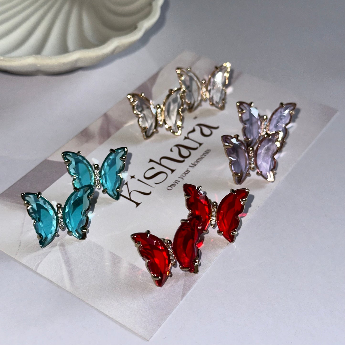 Crystal Butterfly studs