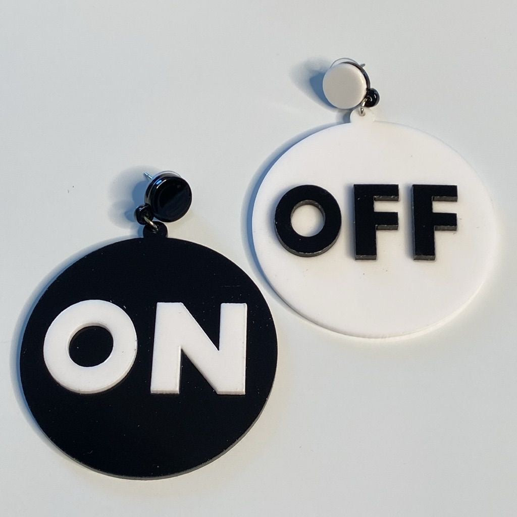 Oversized Statement ON OFF Earrings