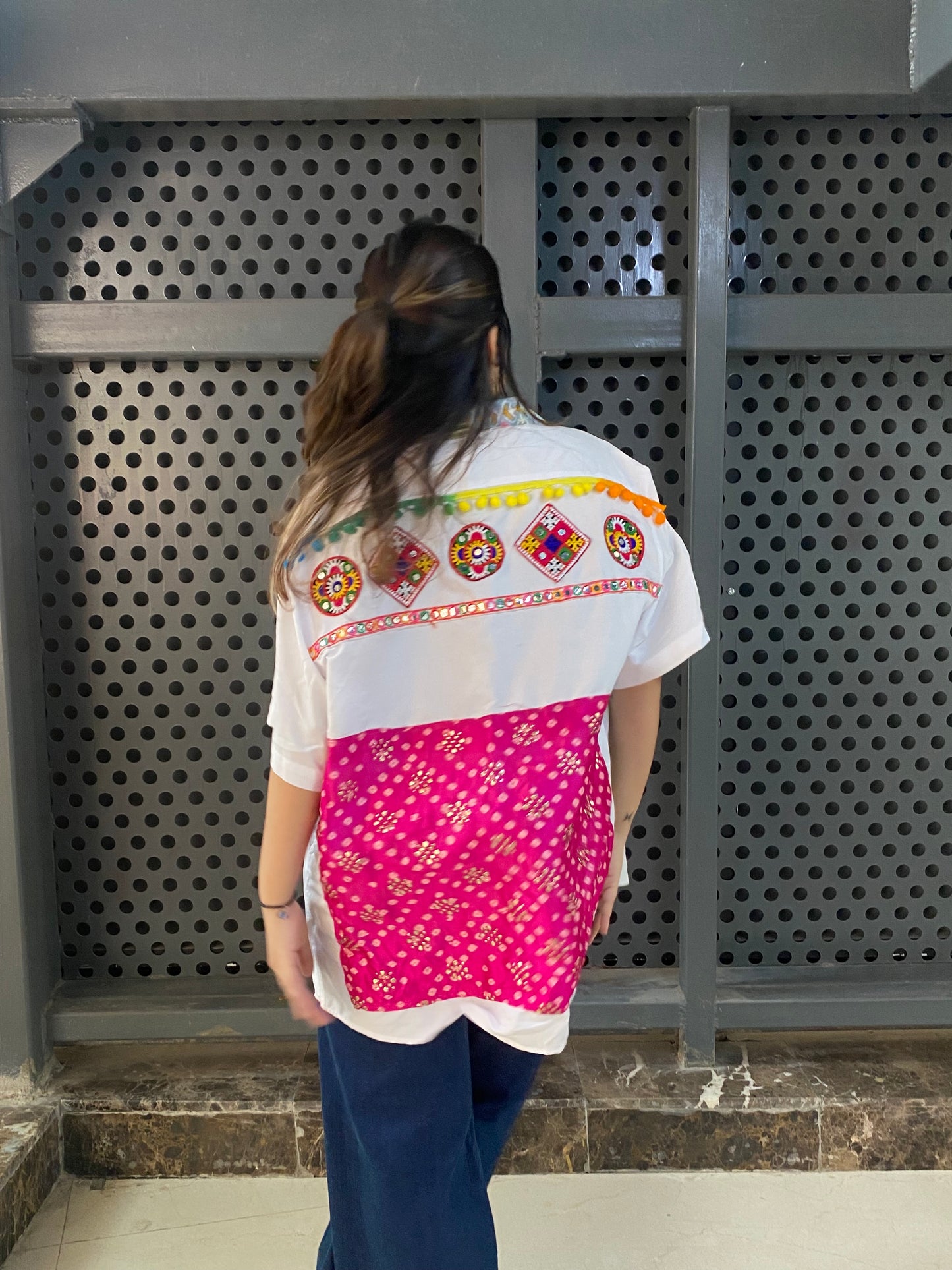 Patchwork unisex shirt