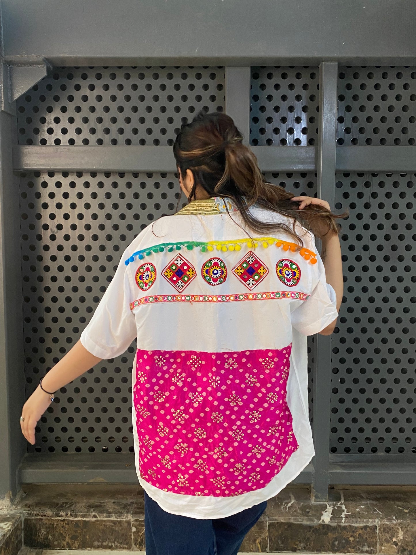 Patchwork unisex shirt
