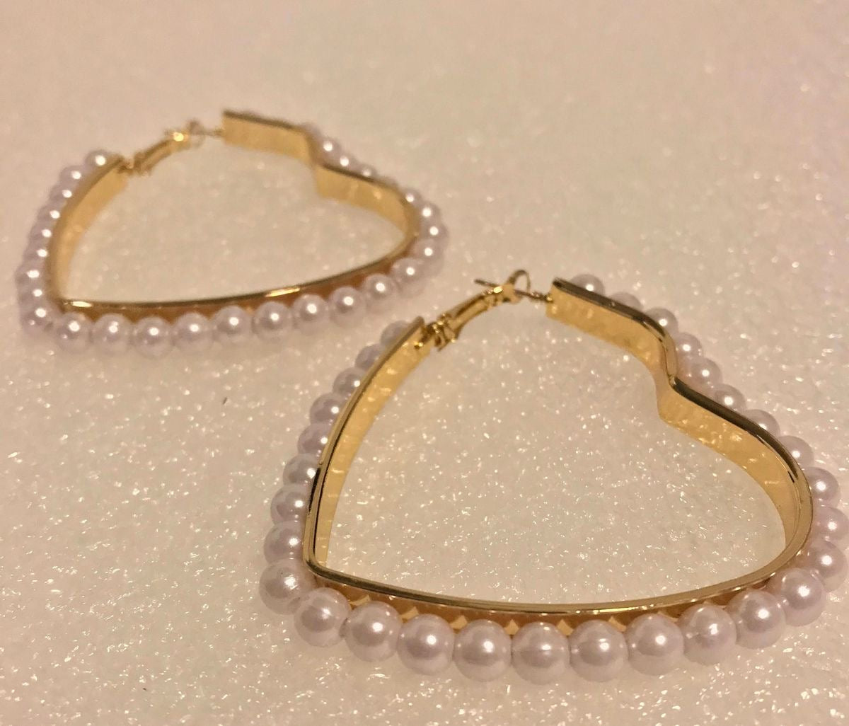 Pearl Heart Hoops