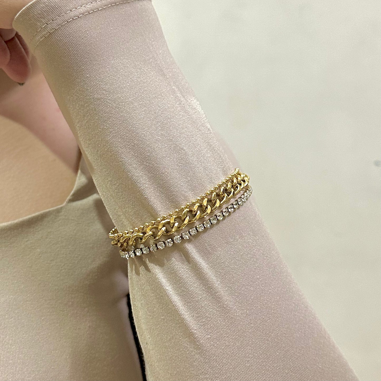 TRIPLE LAYER BEJEWEL BRACELET