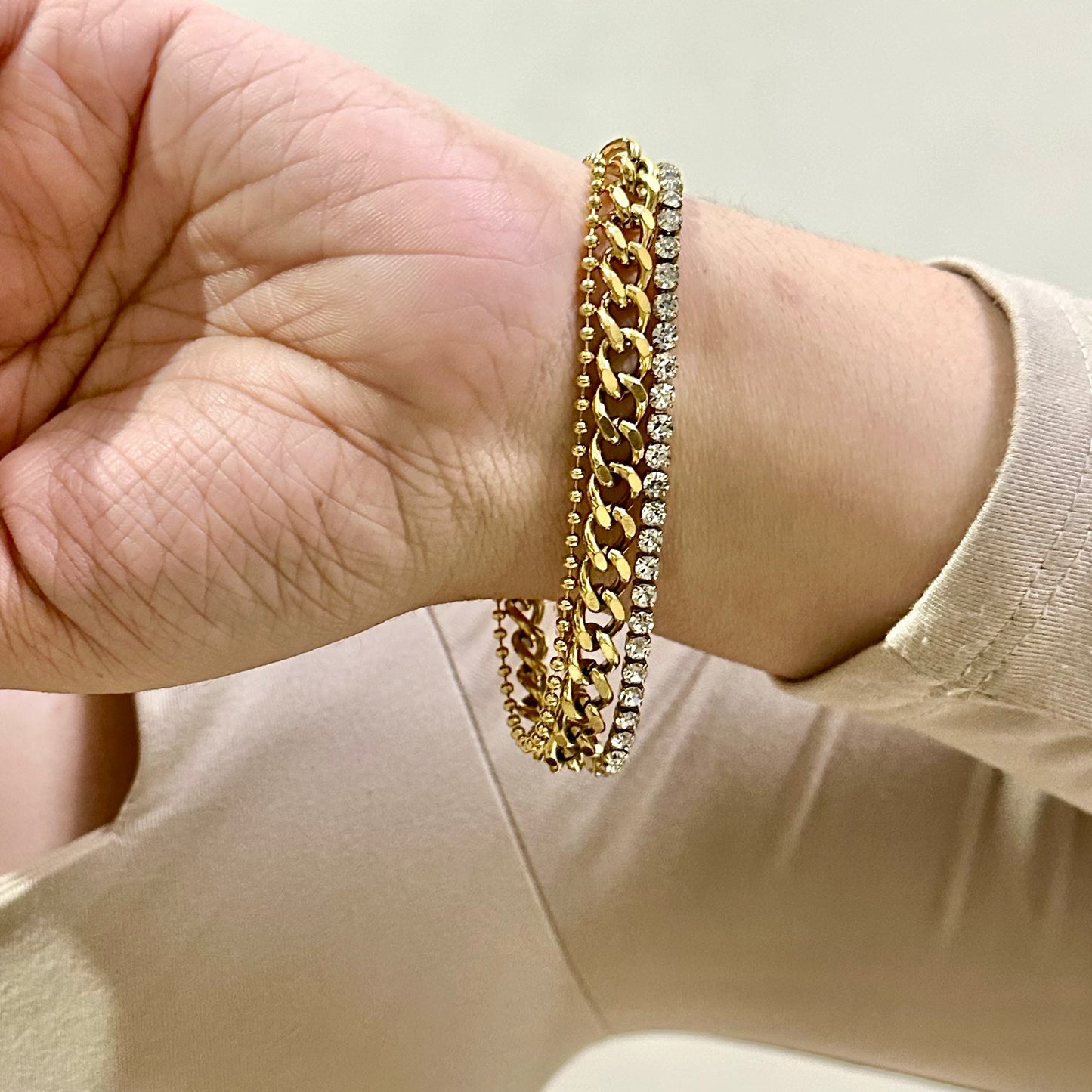 TRIPLE LAYER BEJEWEL BRACELET