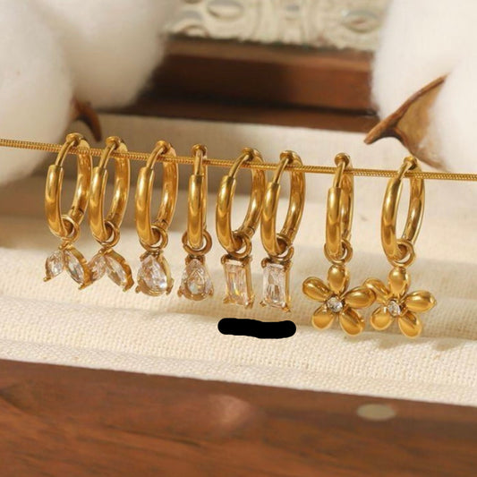 SUNFLOWER HUGGIE HOOP EARRING