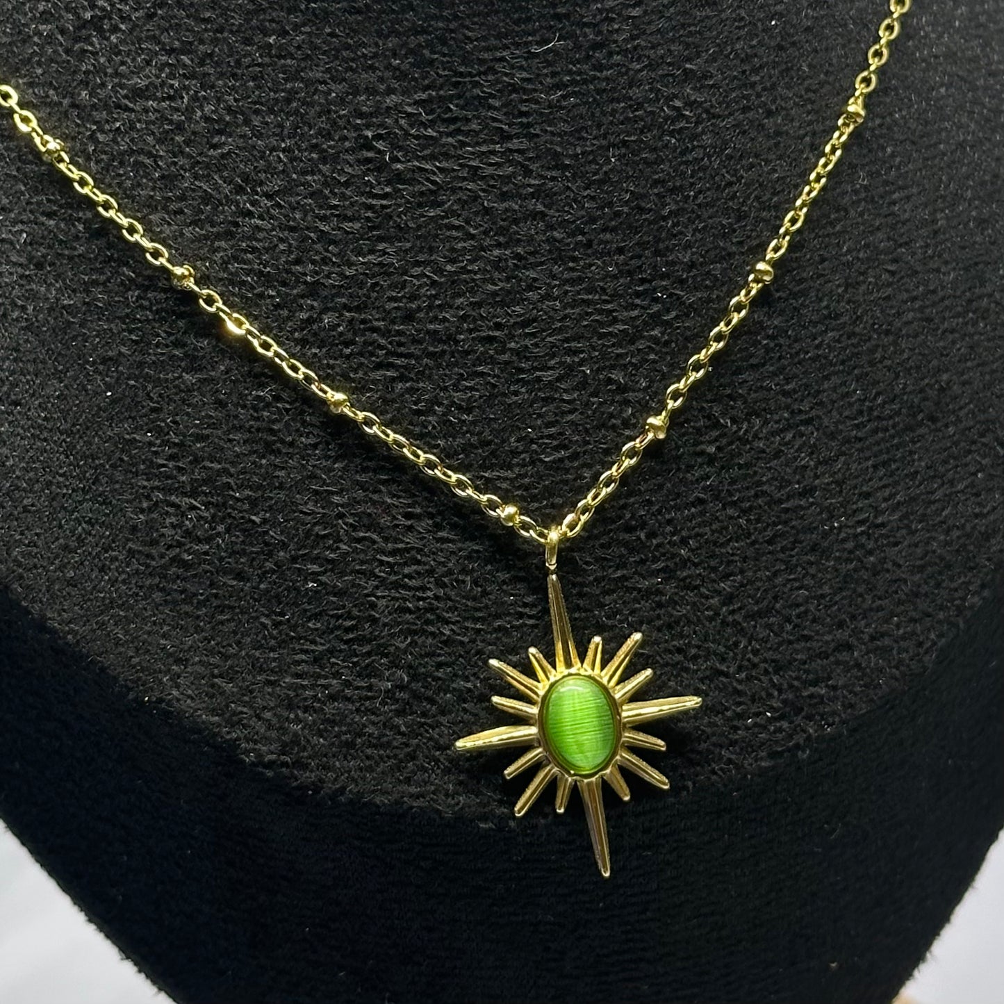 EMERALD SOLAR PENDANT NECKLACE