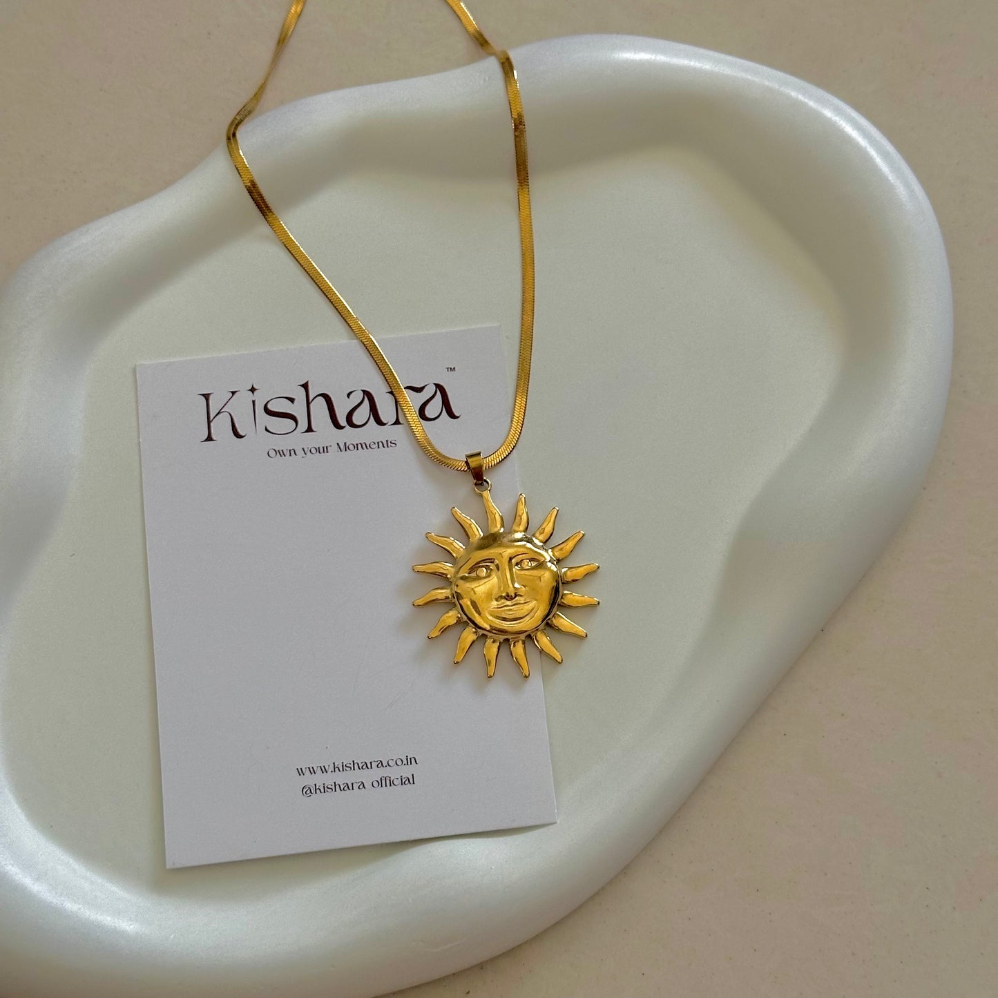 BOHO SUN PENDANT NECKLACE | 18K GOLD PLATED