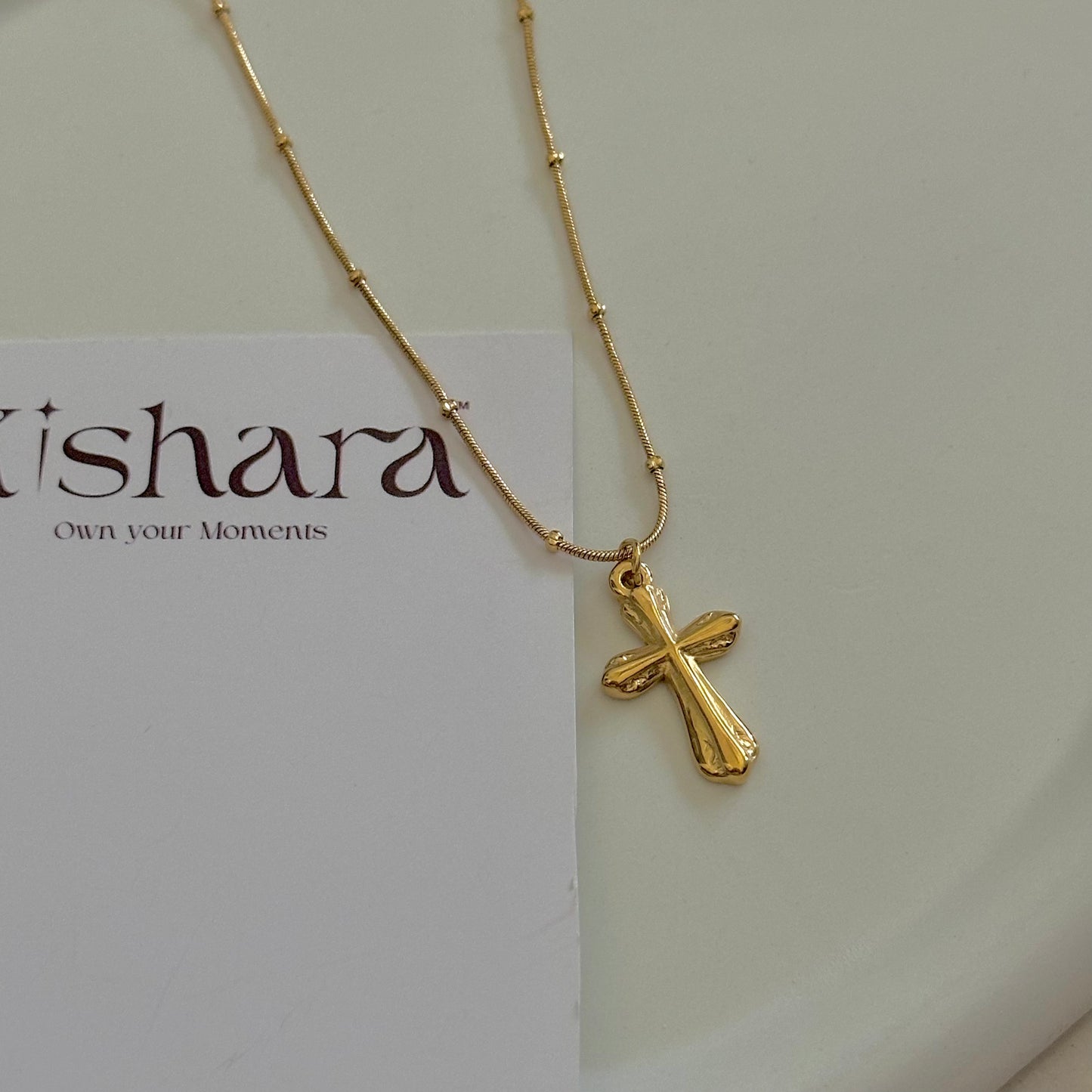 CROSS NECKLACE | 18K GOLD PLATED