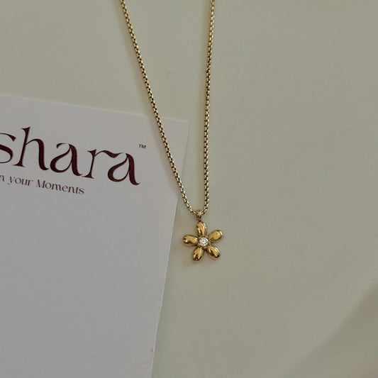 MINIMAL DAISY NECKLACE | 18K GOLD PLATED