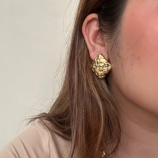 GOLD BOLD SQUARE EARRINGS
