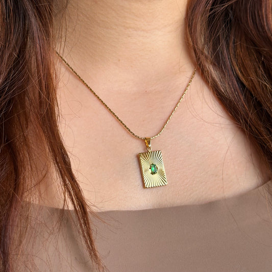 EMERALD TAB NECKLACE