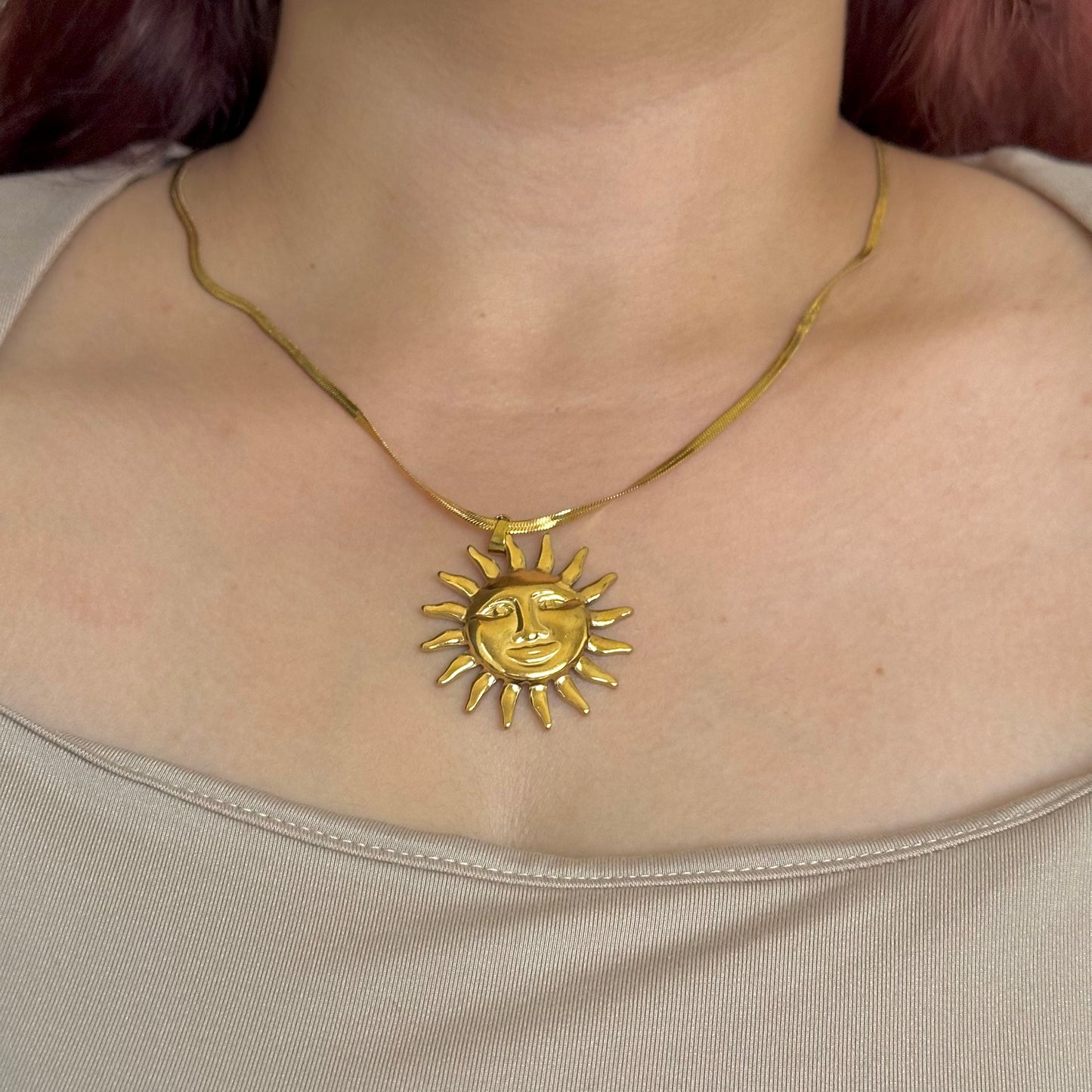 BOHO SUN PENDANT NECKLACE | 18K GOLD PLATED