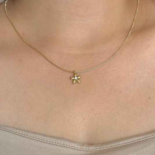 MINIMAL DAISY NECKLACE | 18K GOLD PLATED