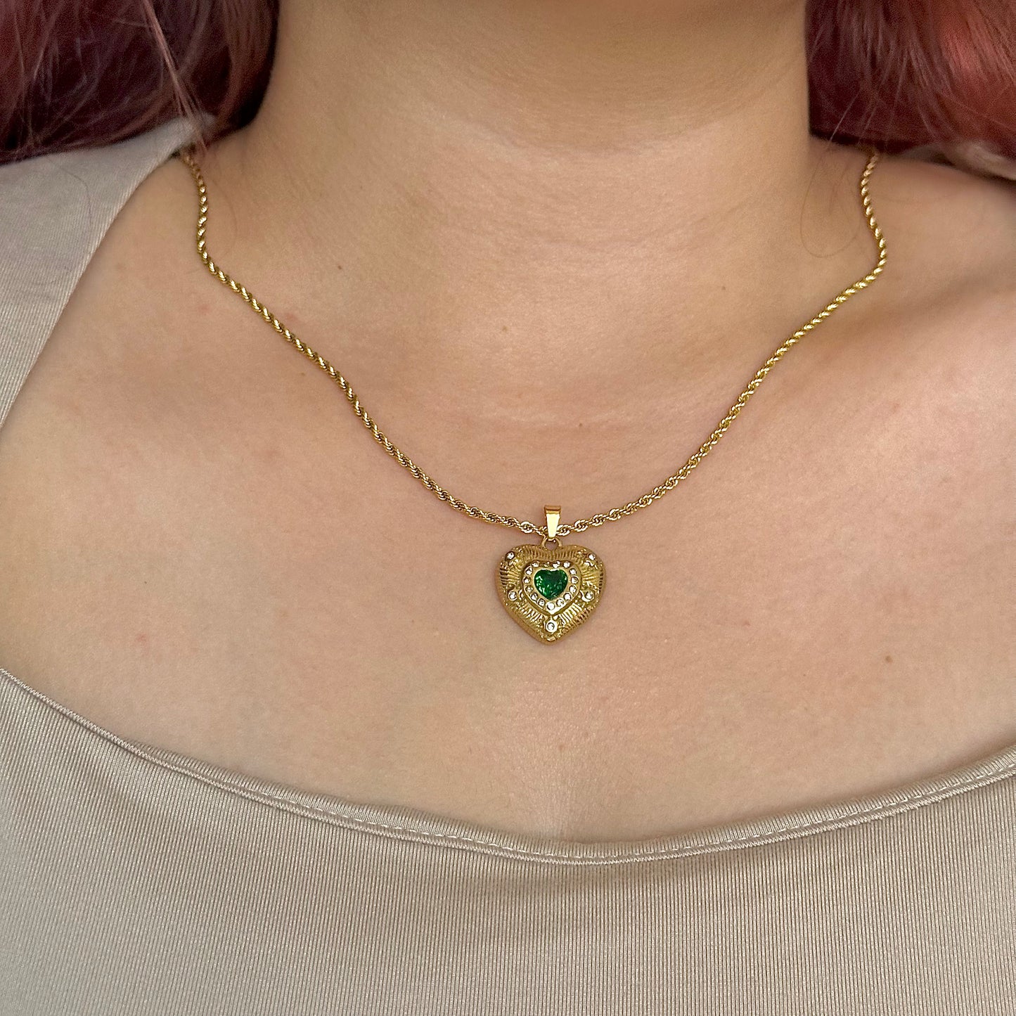 VINTAGE HEART NECKLACE | 18K GOLD PLATED