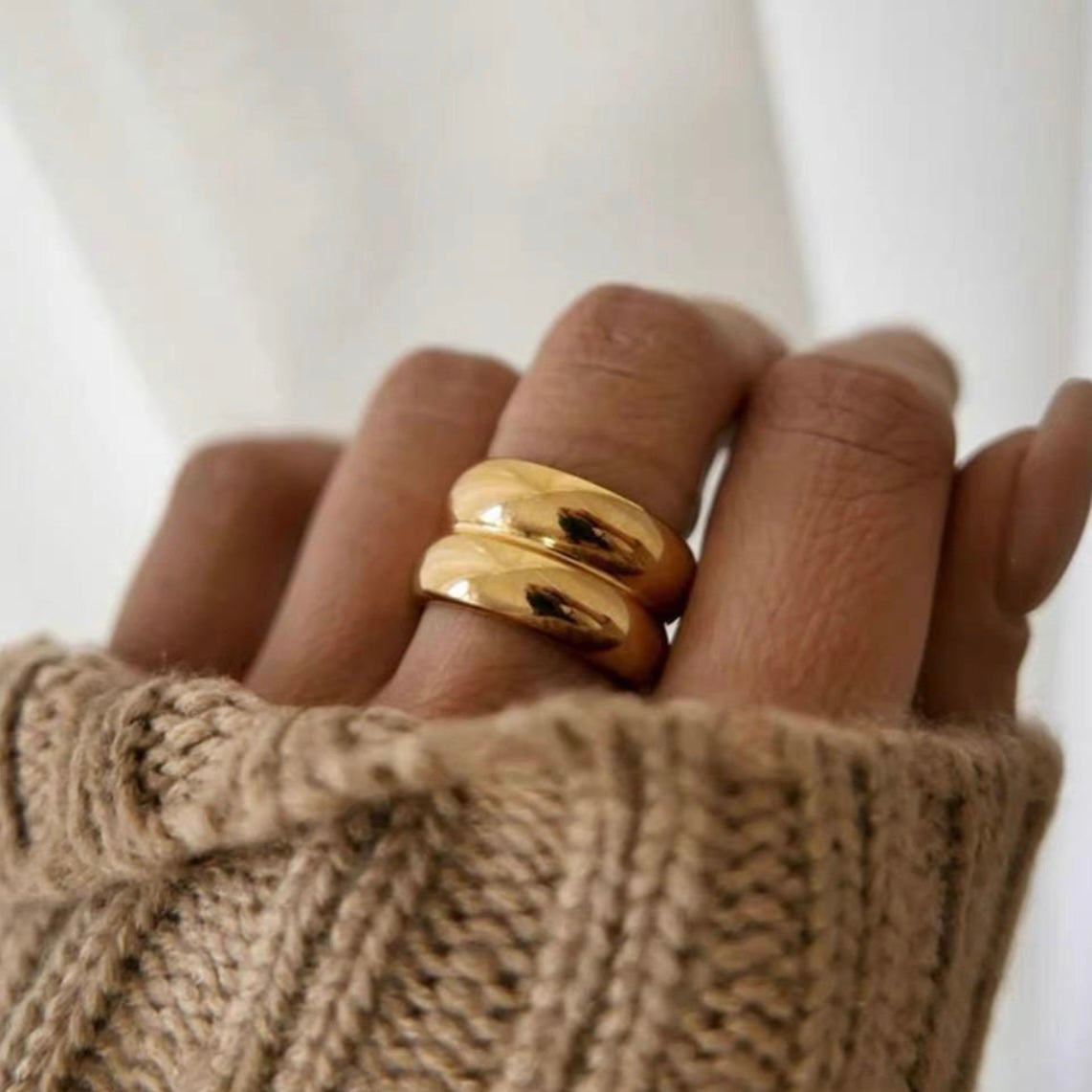 GOLD PLATED STACK RING | 18K GOLD PLATED