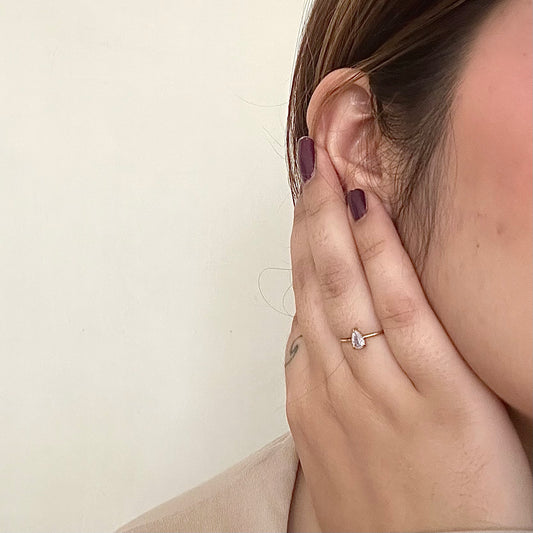 TEAR DROP ADJUSTABLE PROMISE RING