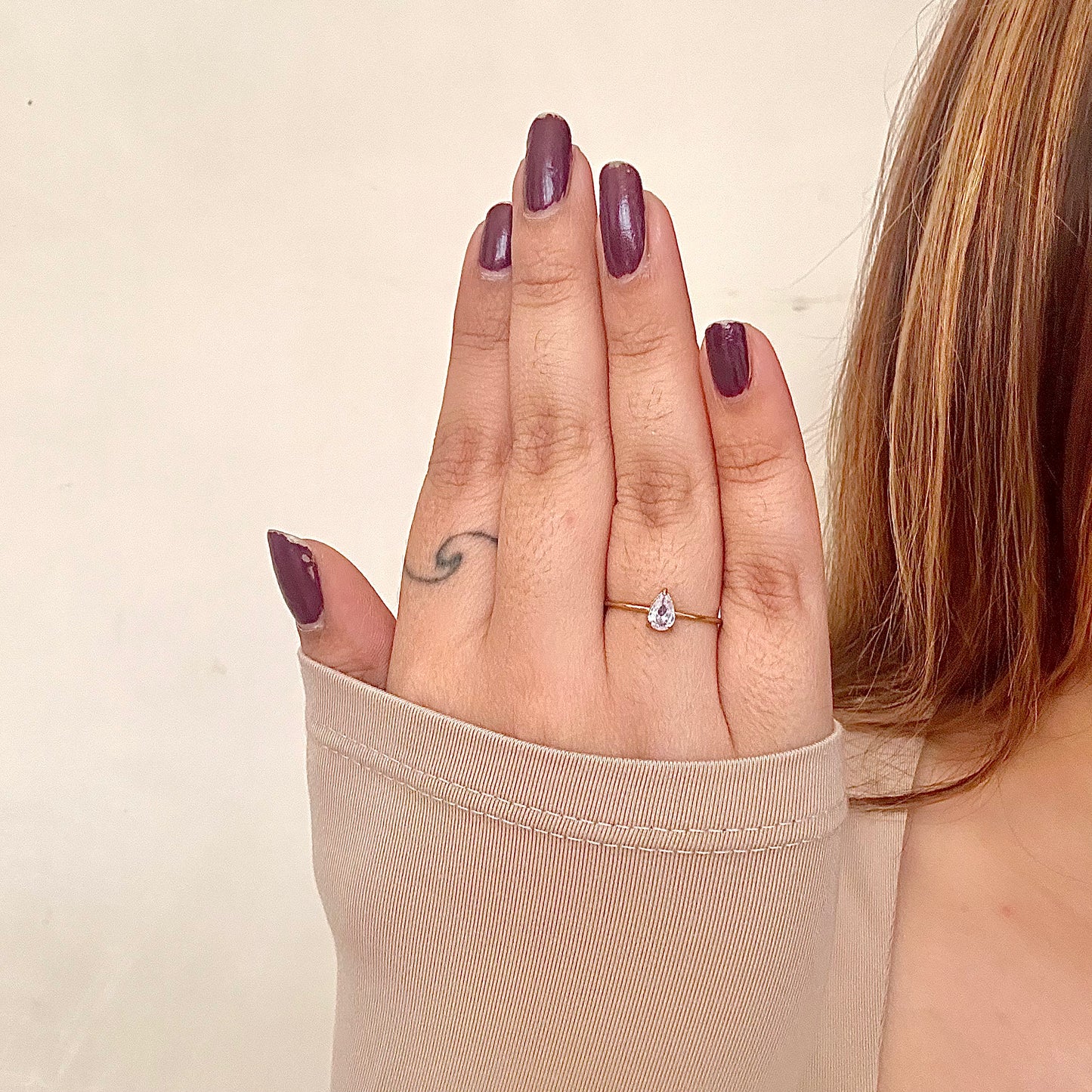 TEAR DROP ADJUSTABLE PROMISE RING