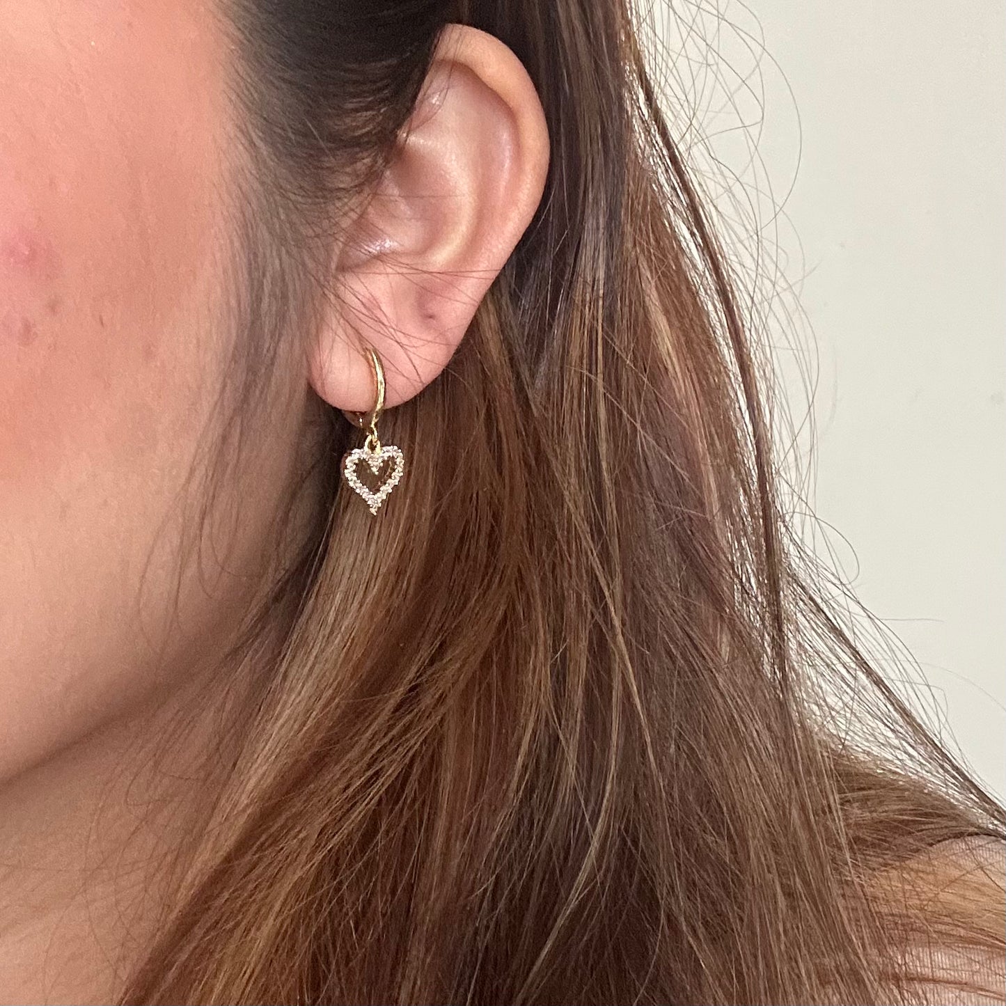 MINI HEART STONE EARDROPS