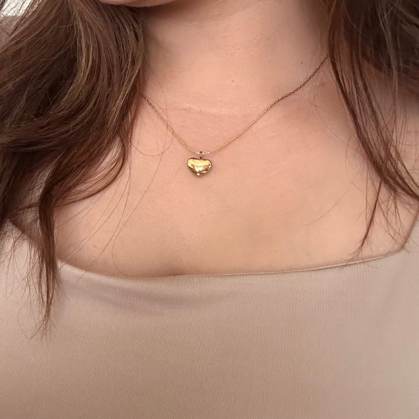 RED HEART REVERSIBLE GOLD NECKLACE