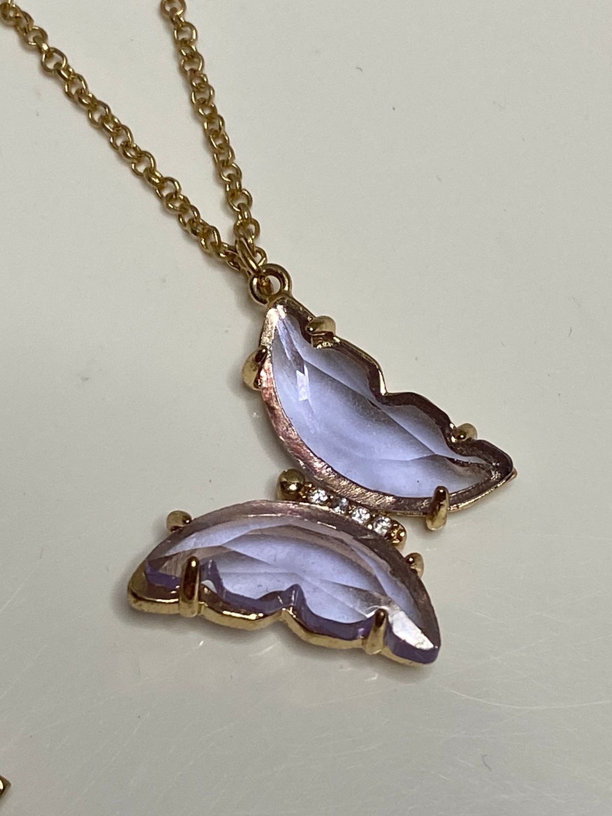 Crystal butterfly necklace