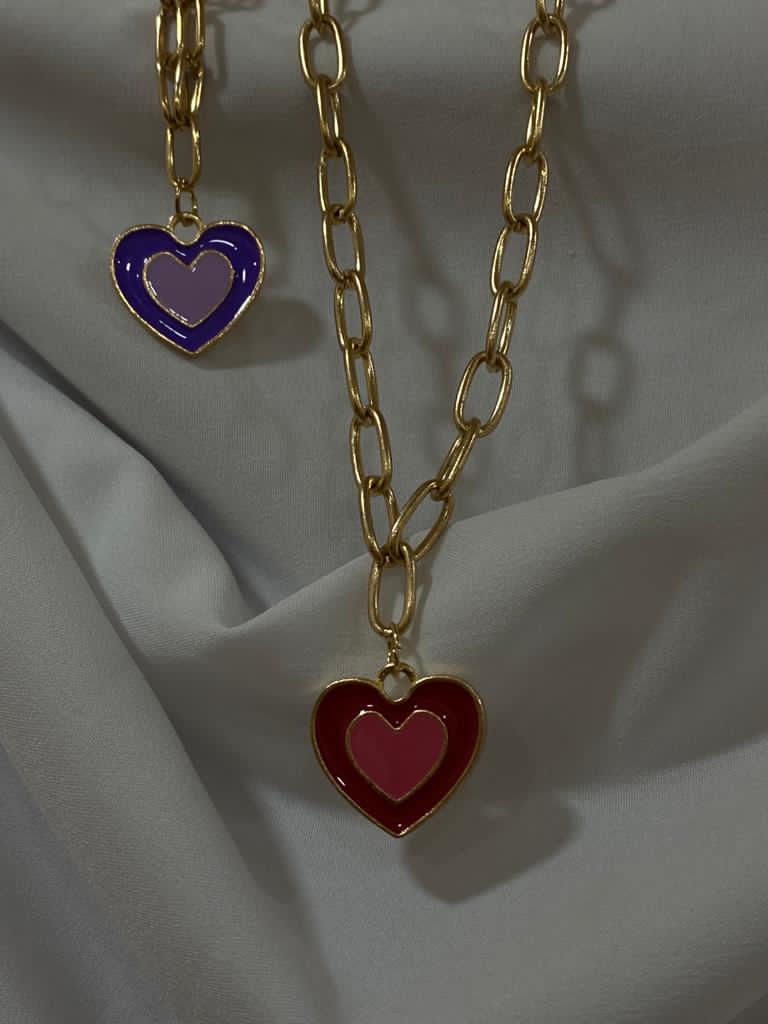 Double heart necklace