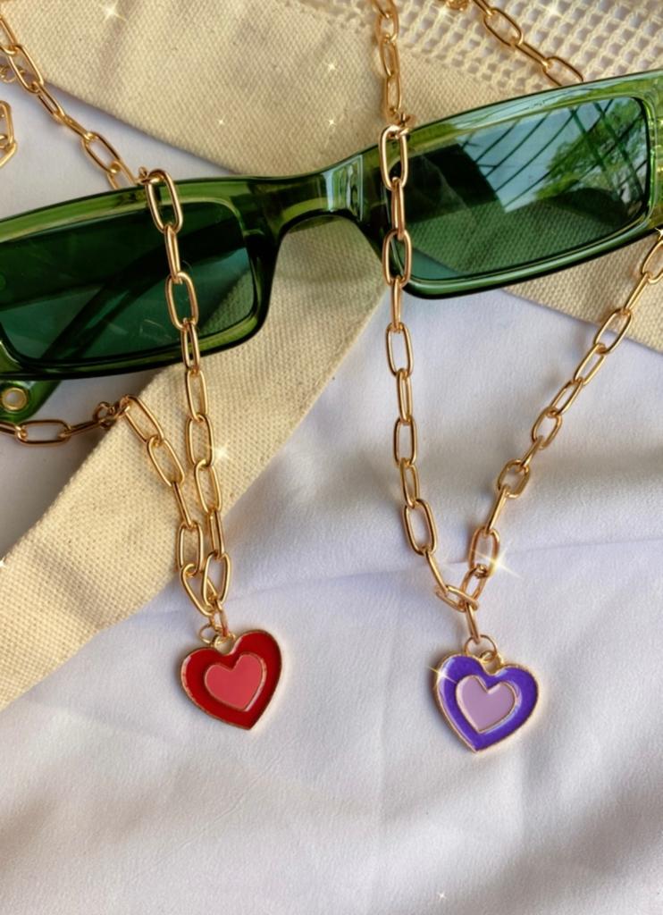 Double heart necklace