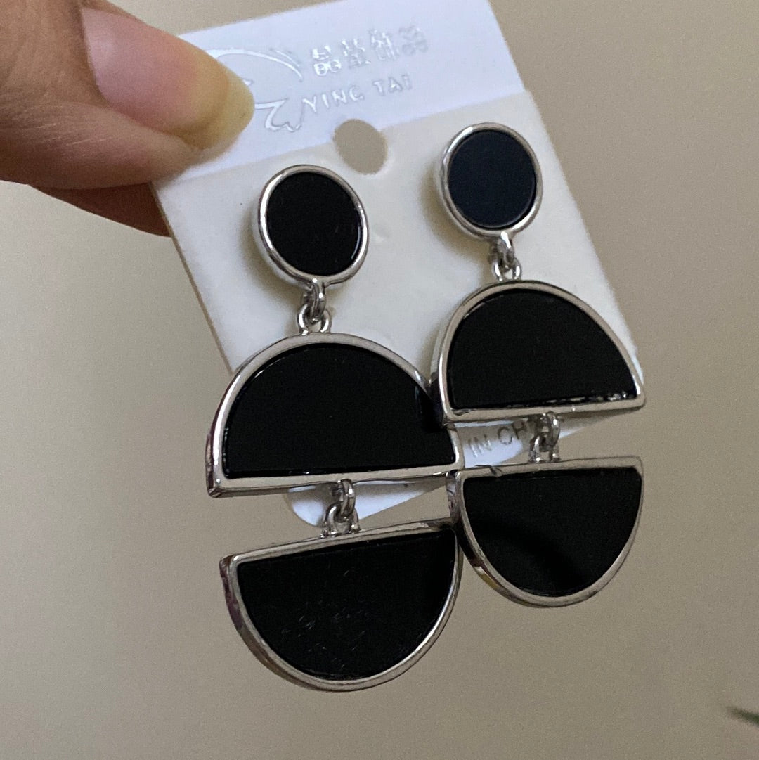 Black dangler earrings