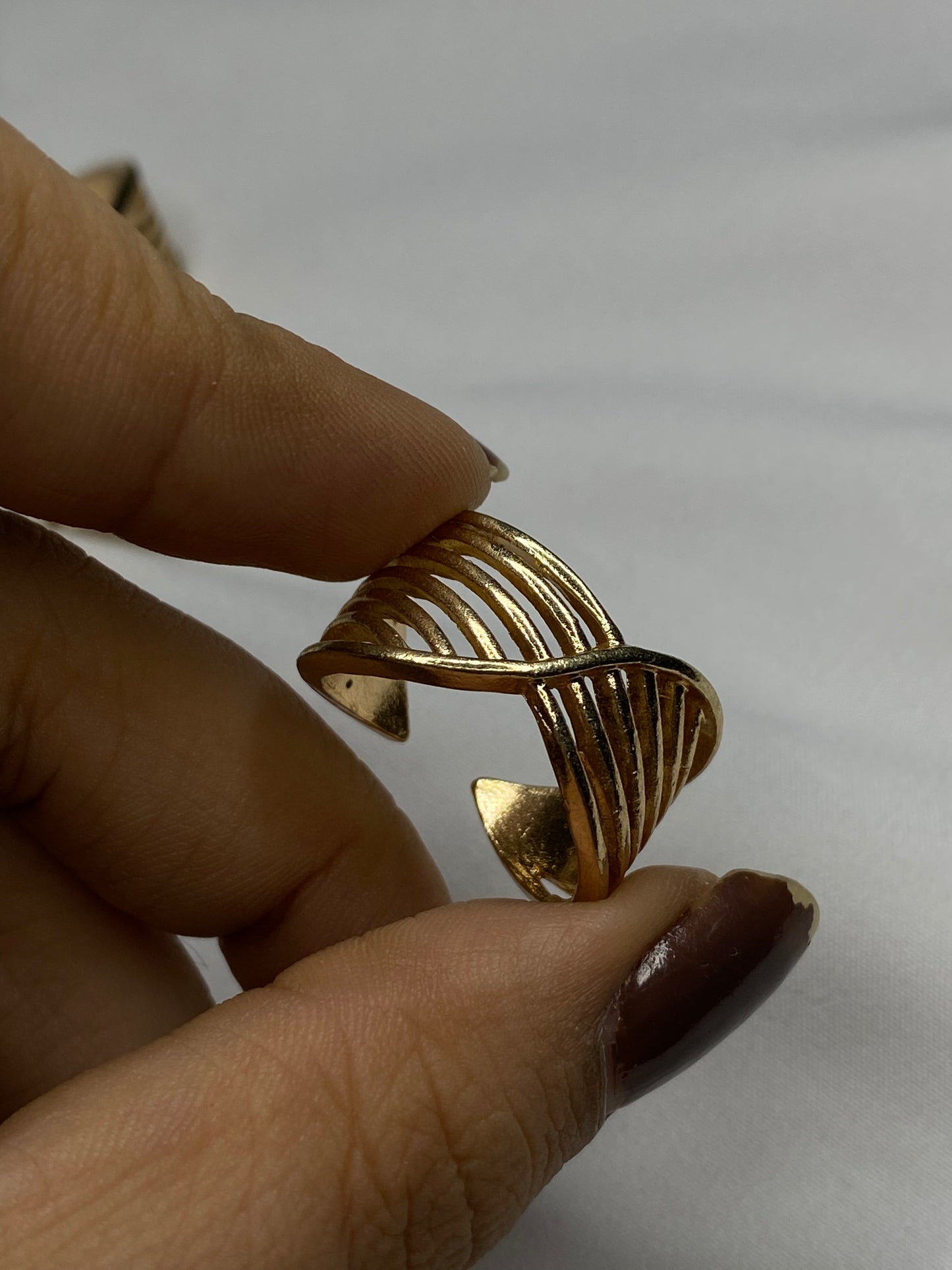 Spiral Wave Gold Ring