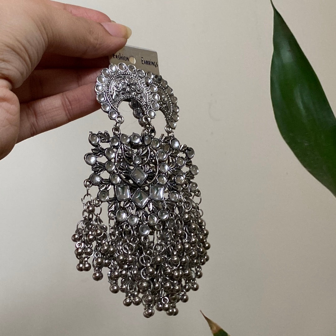 Long chandbali earring