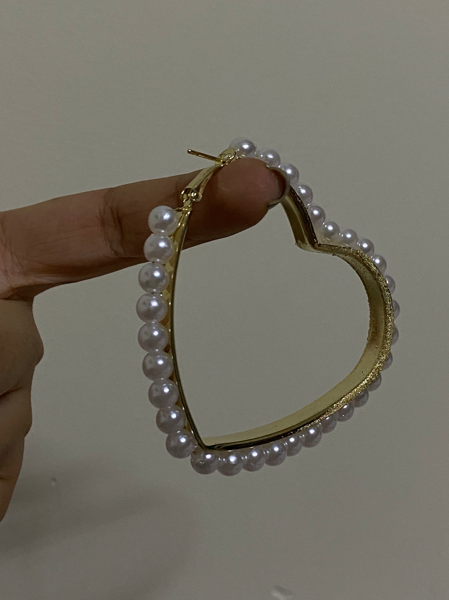 Pearl Heart Hoops