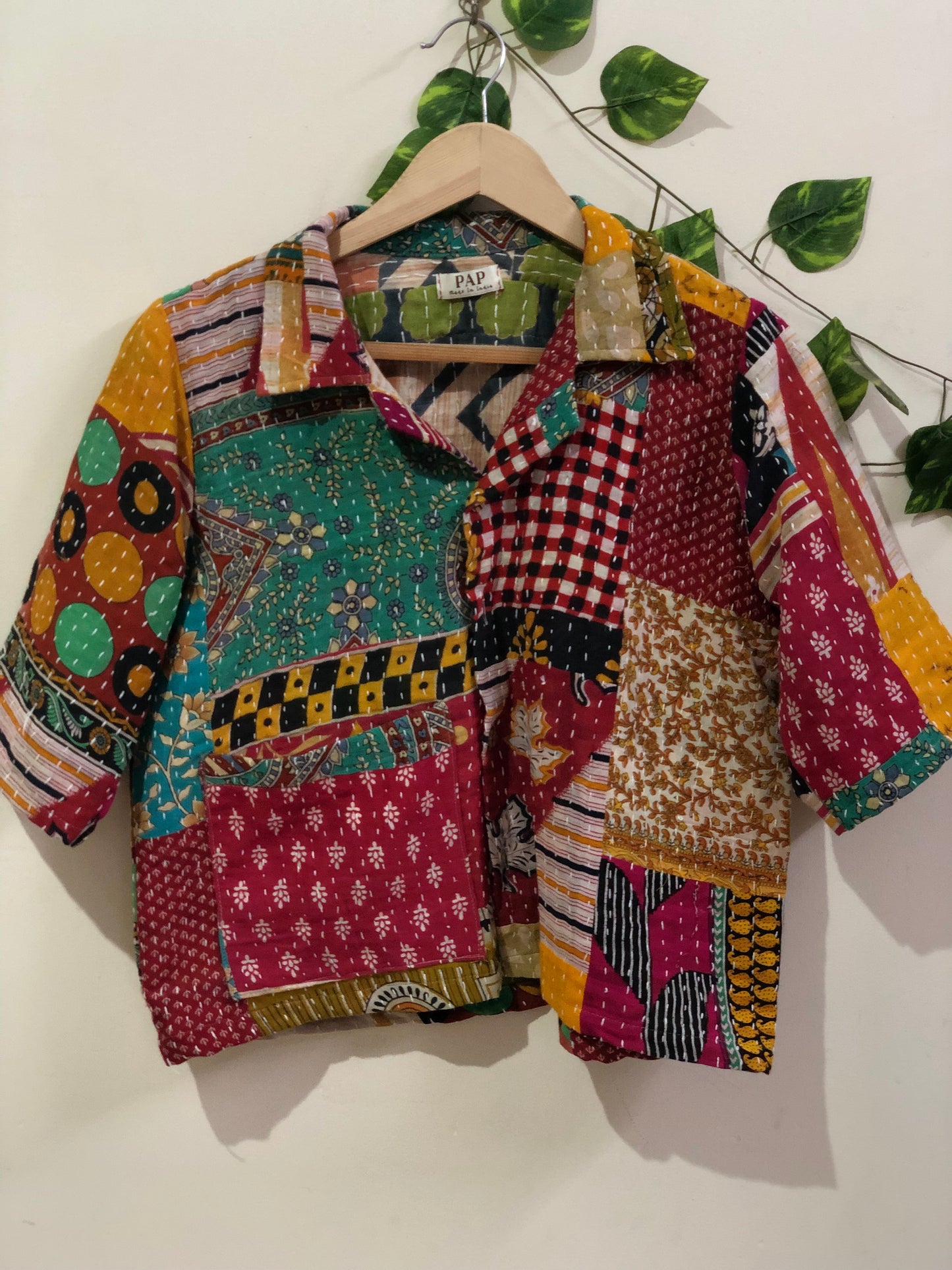 Patchwork Quilted crop Jacket