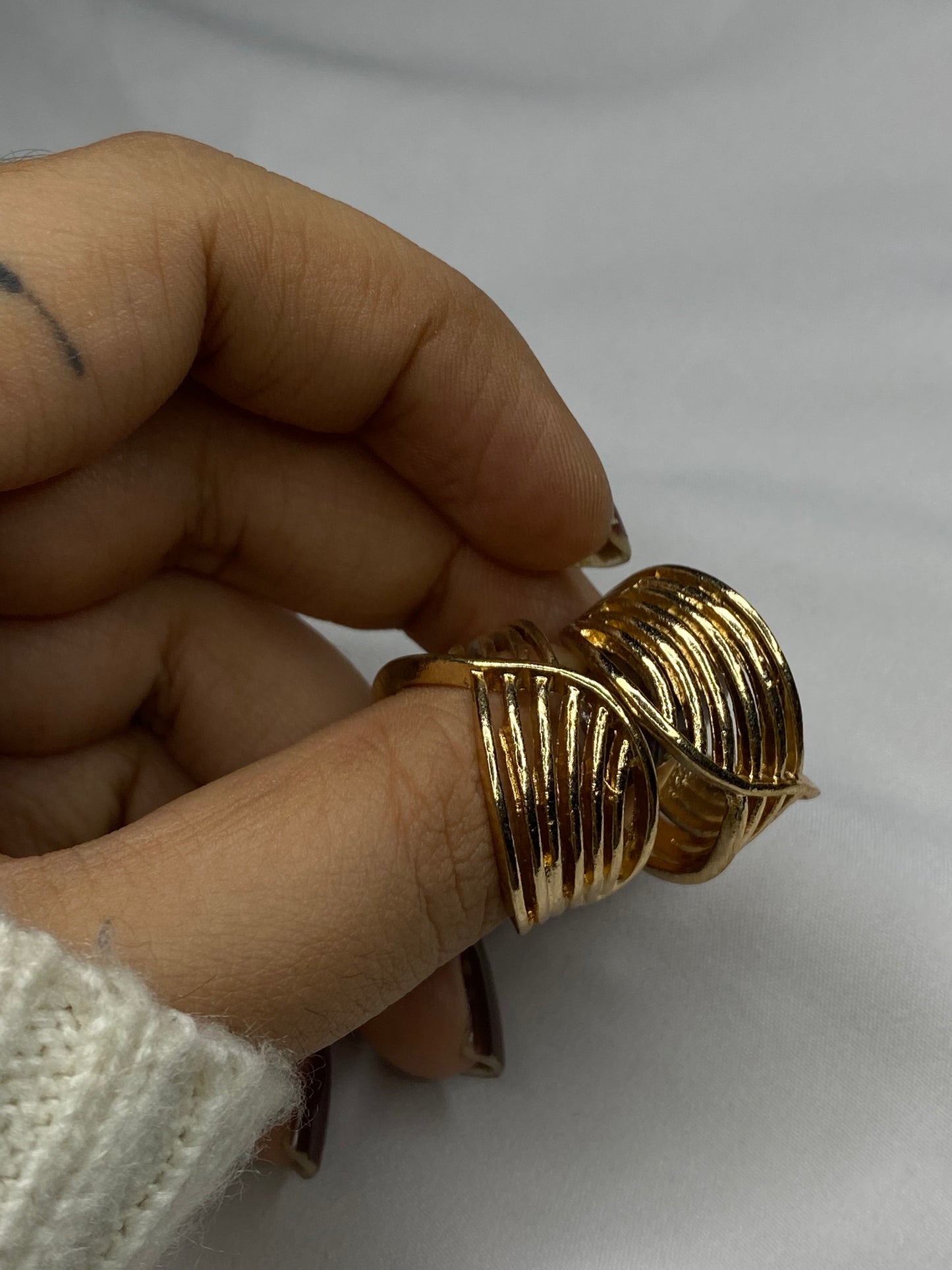 Spiral Wave Gold Ring