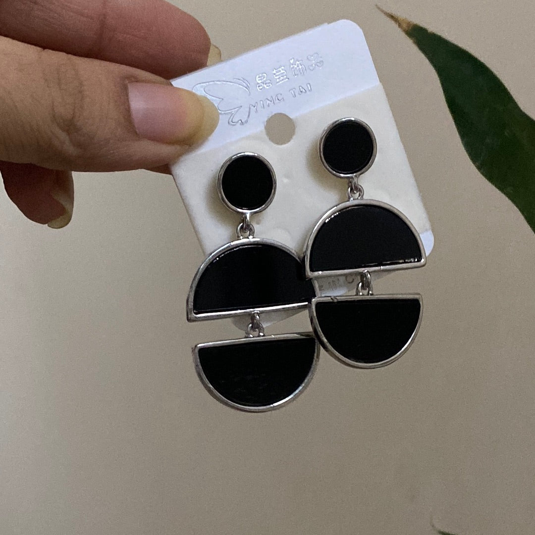 Black dangler earrings