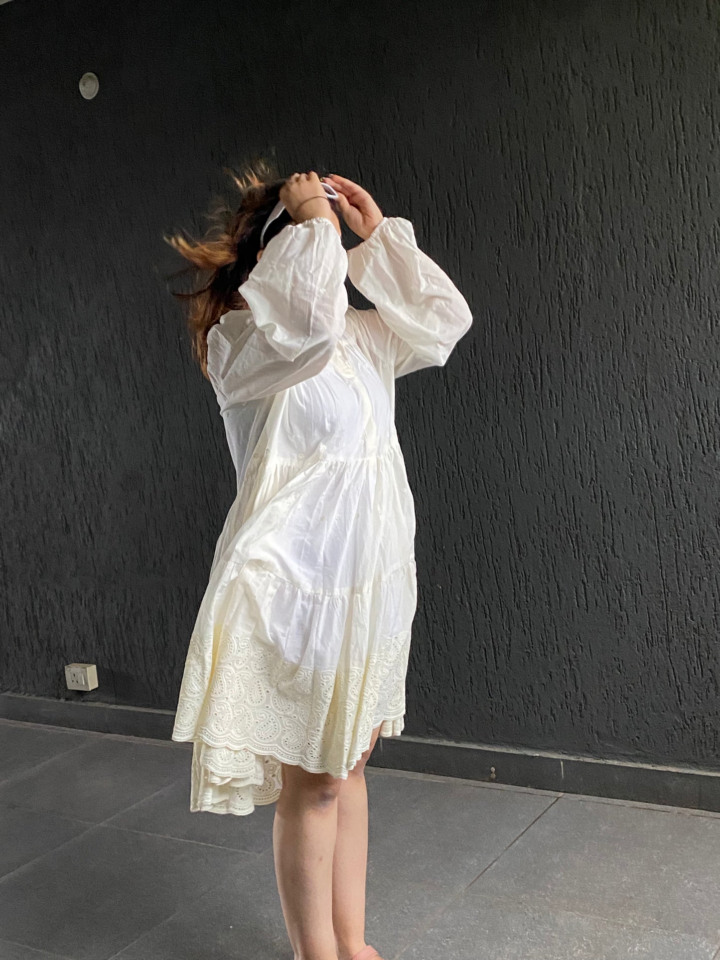 Boho White Dress with pockets