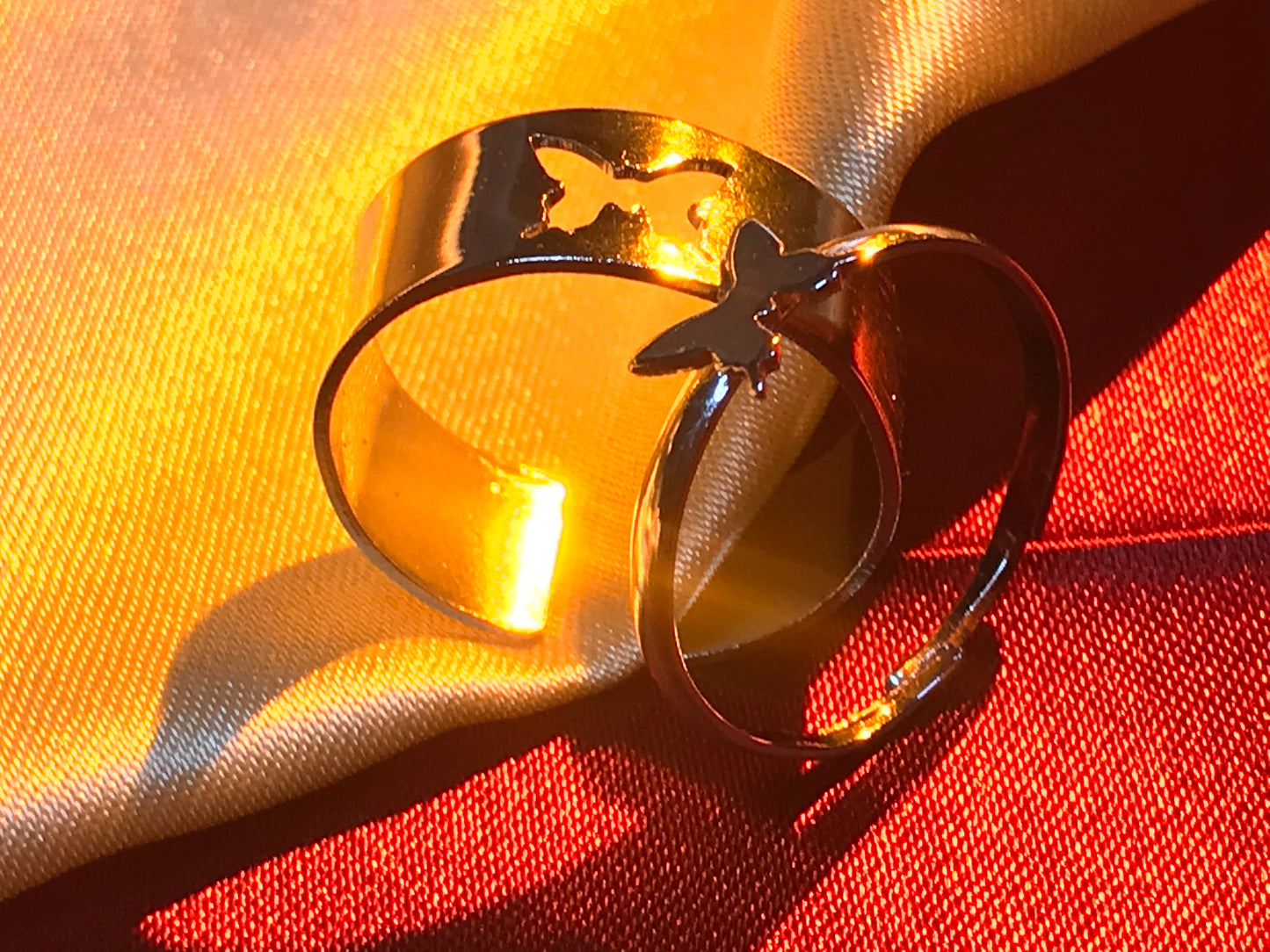 Couple butterfly rings