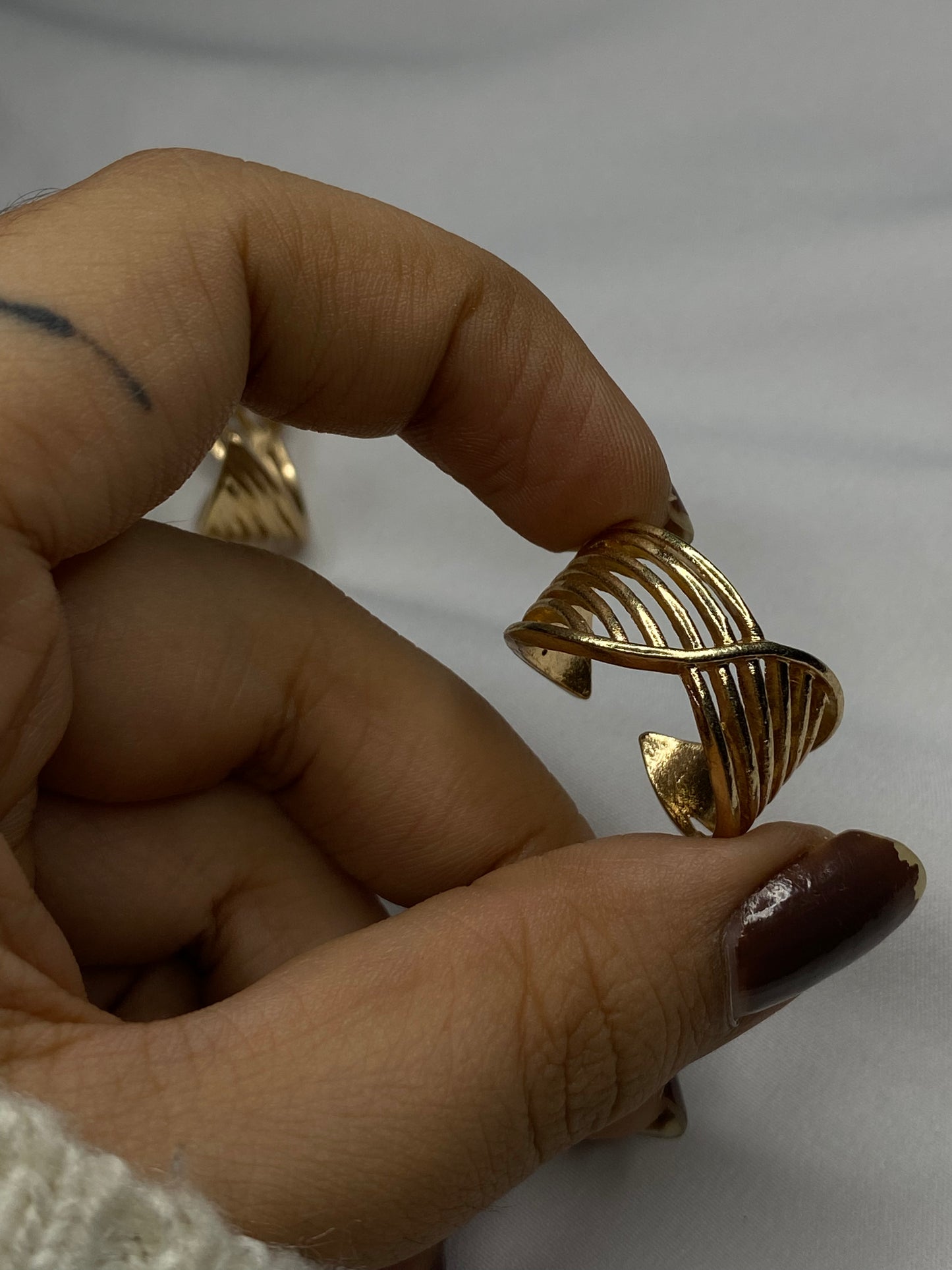Spiral Wave Gold Ring