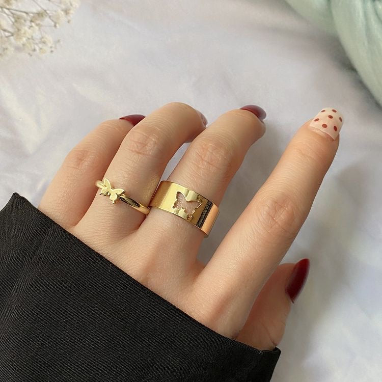 Couple butterfly rings