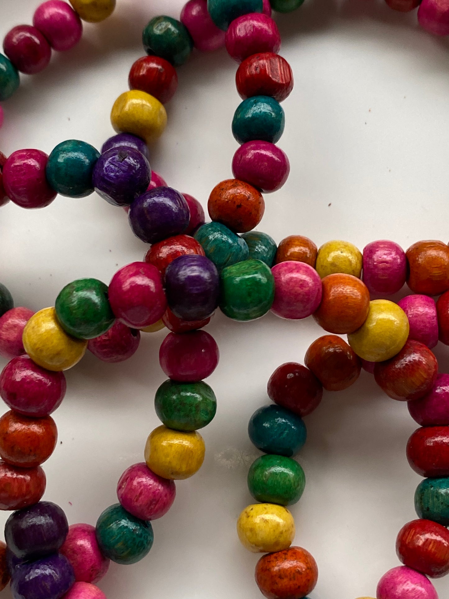 Multicolour wooden beads