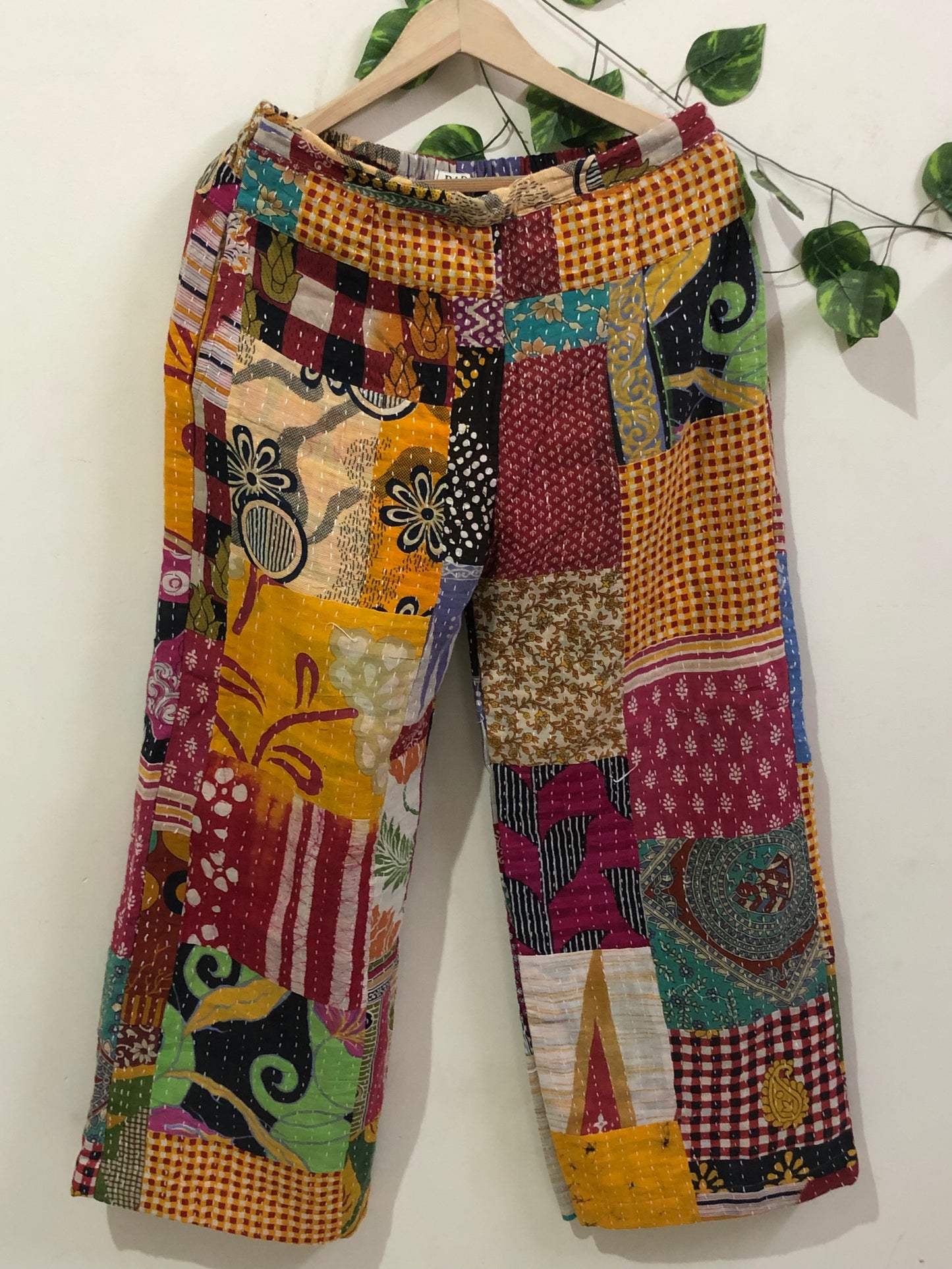 Patchwork Wide Leg Pants