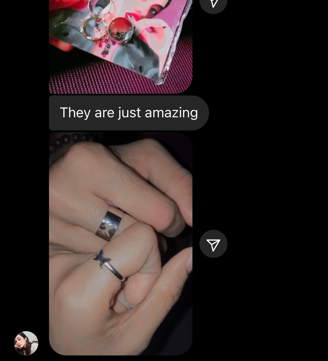Couple butterfly rings