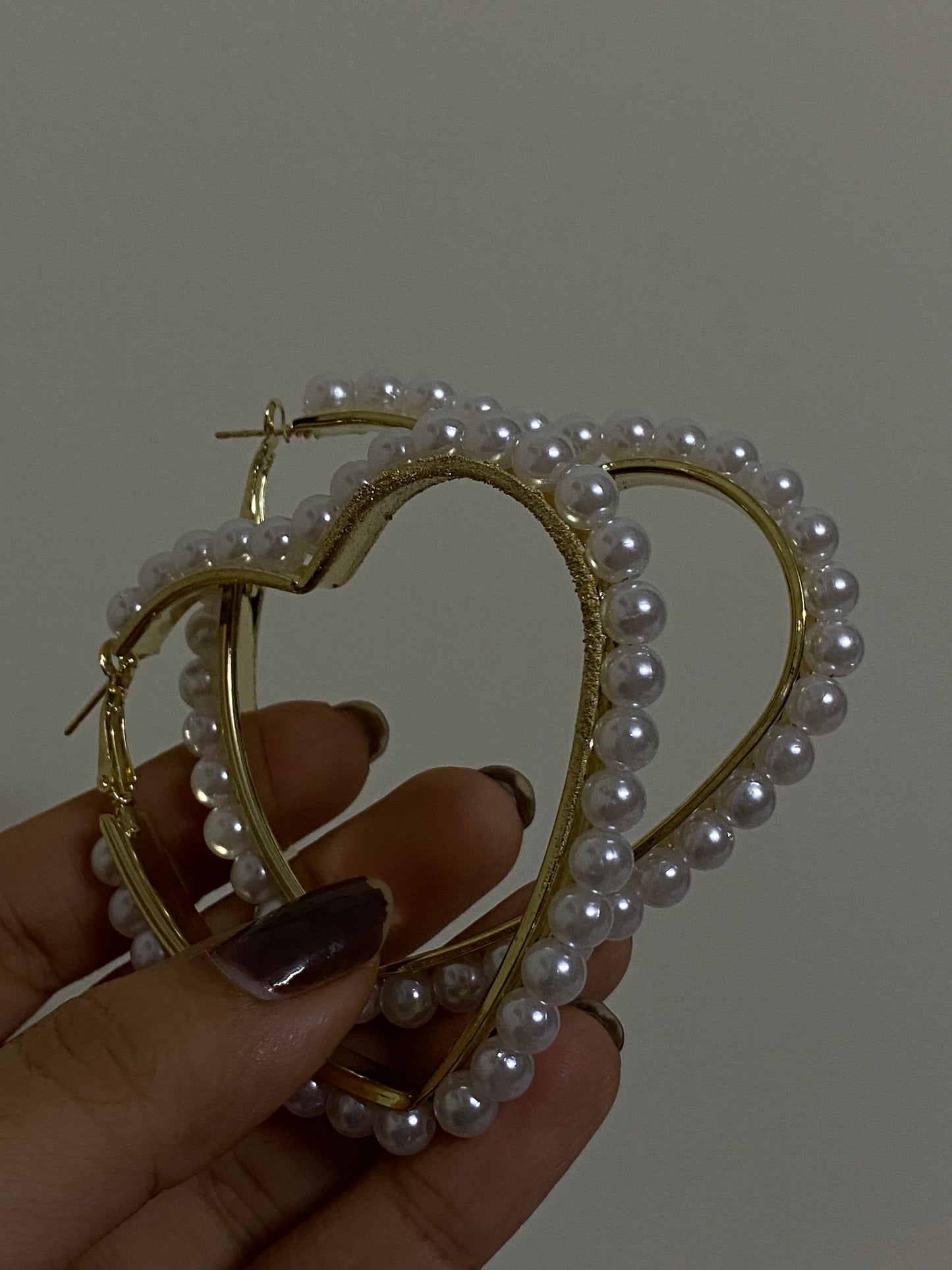 Pearl Heart Hoops