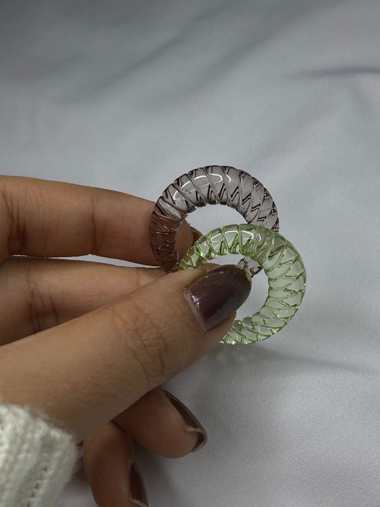 Spiral Clear Rings