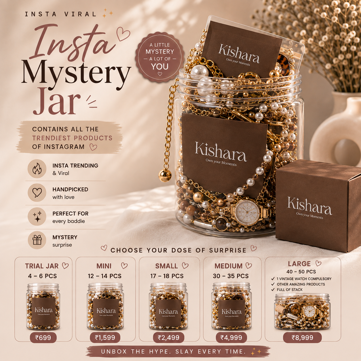 VIRAL MYSTERY JEWELLERY JAR ( choose the size )