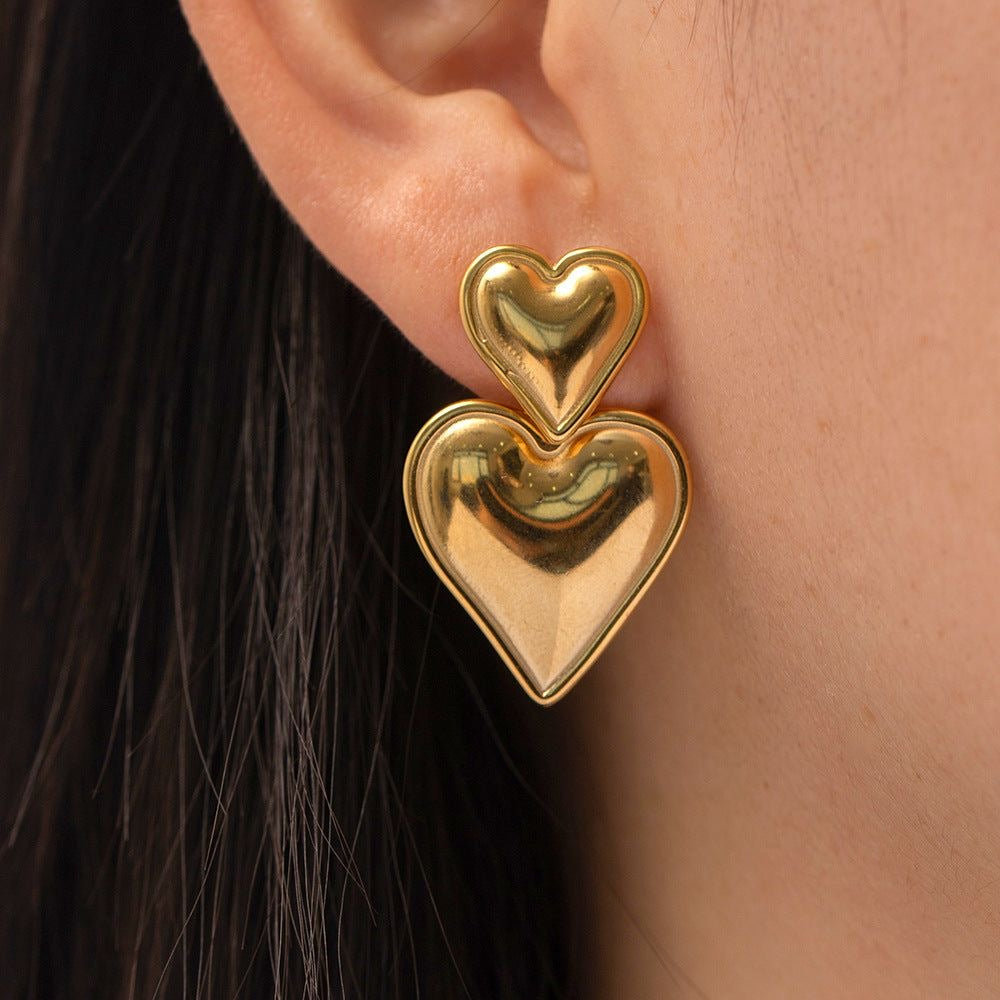 Double Heart Earrings