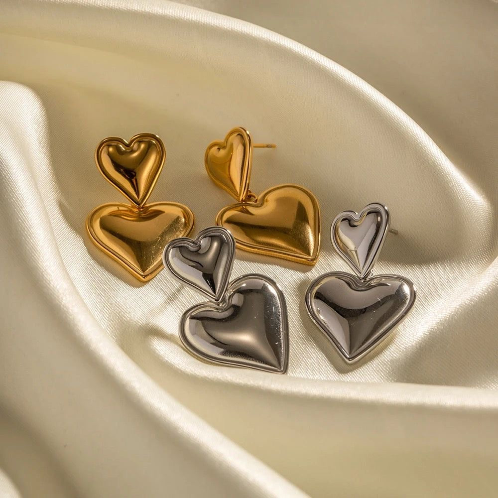 Double Heart Earrings